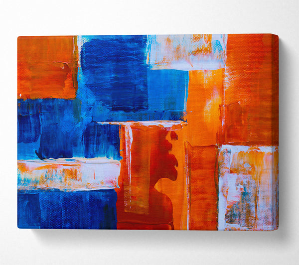  A Canvas Print of Orange And Blue Blocks Canvas Print