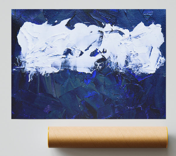 White On Deep Blue Poster