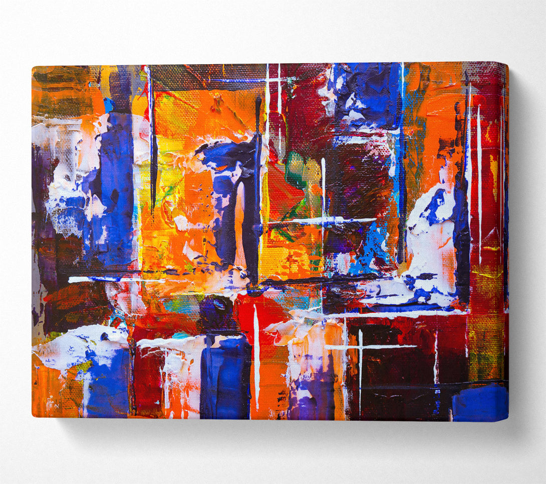  A Canvas Print of Orange Abstract Strokes Canvas Wall Art