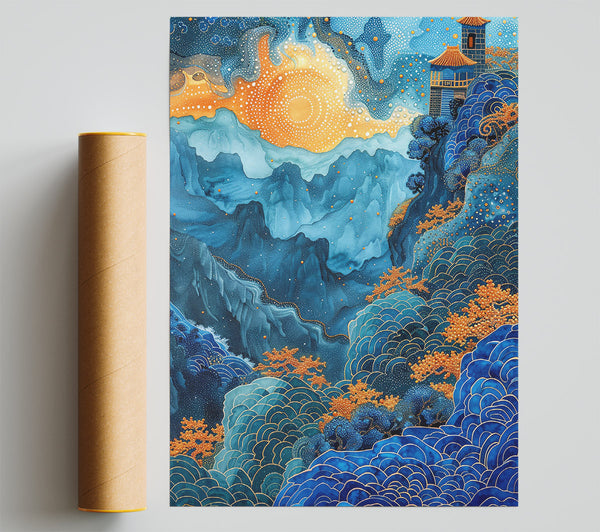 Stars And Waves Cliffs Print