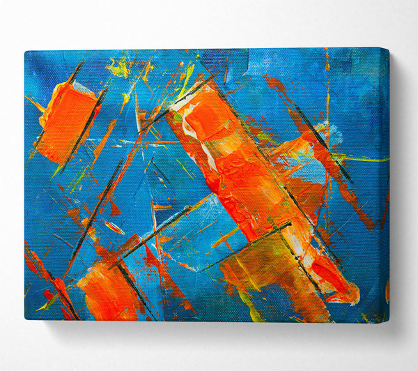  A Canvas Print of Orange And Blue Abstract Canvas Print