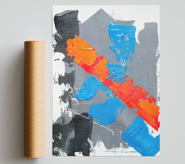 Orange & Blue Abstract Giclee Print