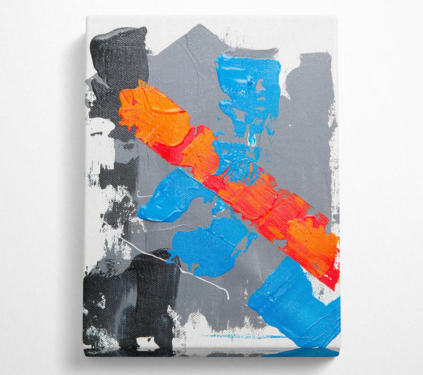  A Canvas Print of Orange & Blue Abstract Canvas Art