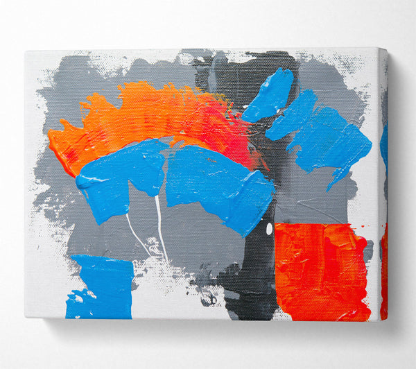  A Canvas Print of Orange Abstract Strokes Canvas Wall Art