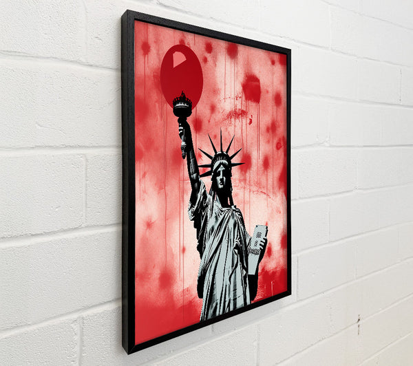 Statue Of Liberty Red Paint Art