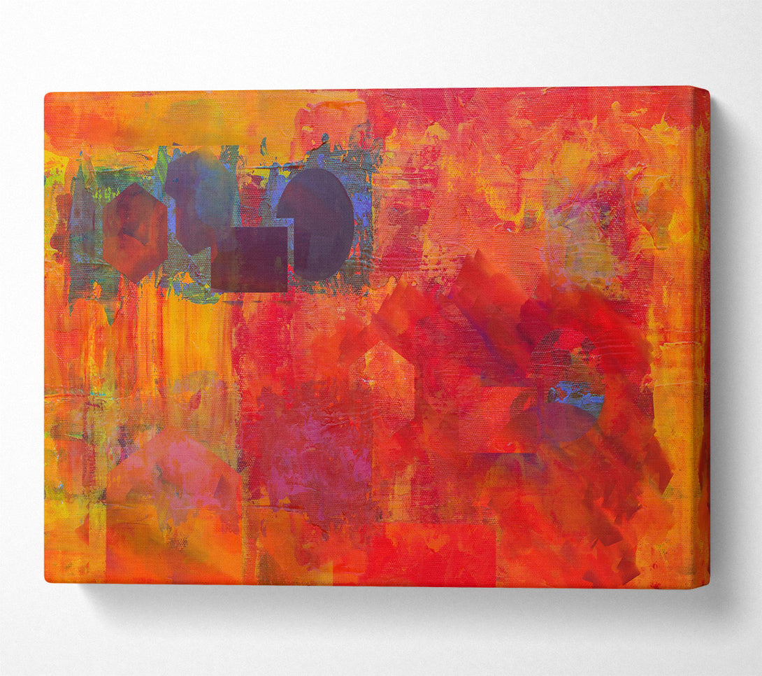  A Canvas Print of Crimson Abstract Shapes Canvas Art
