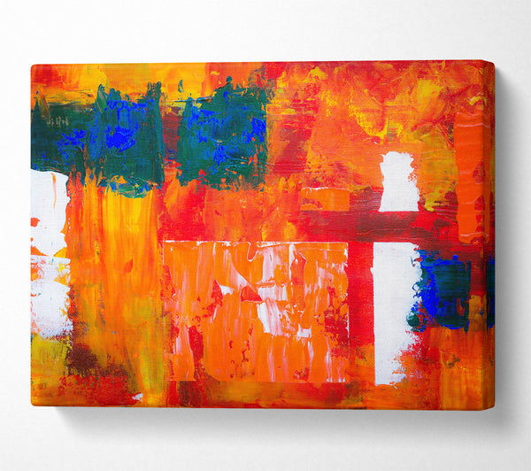  A Canvas Print of Orange Abstract Painting Canvas Art