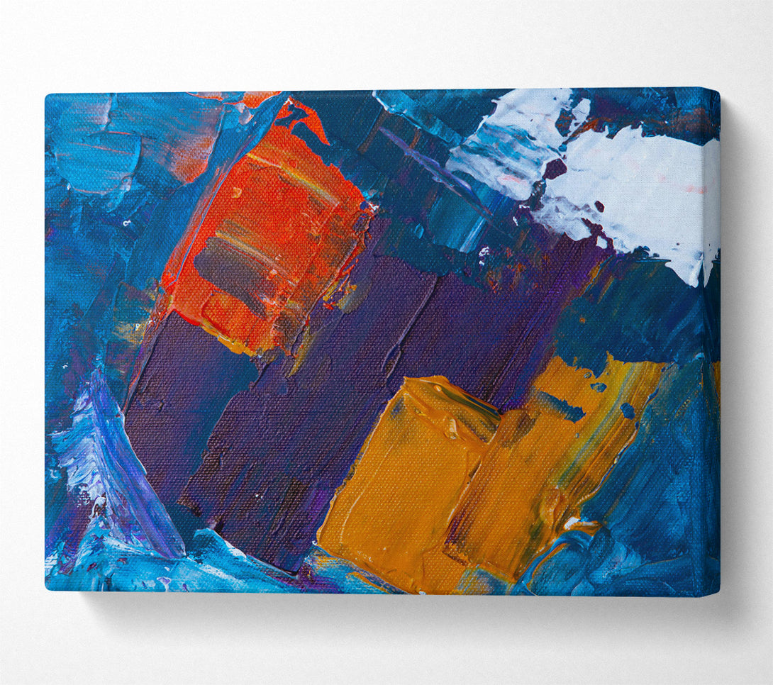  A Canvas Print of Blue And Orange Strokes Canvas Wall Art