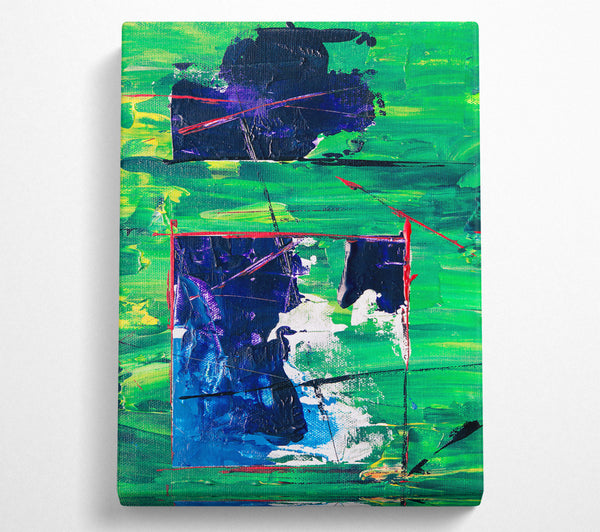  A Canvas Print of Green Abstract Expressionism Canvas Wall Art