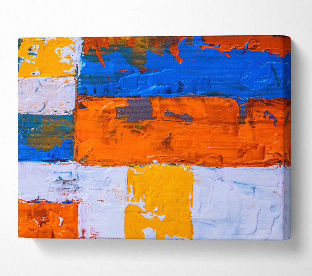  A Canvas Print of Orange Abstract Strokes Canvas Wall Art
