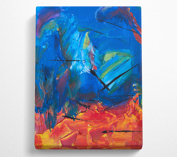  A Canvas Print of Blue And Orange Strokes Canvas Wall Art