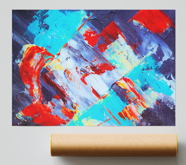 Blue And Red Strokes Giclee Print