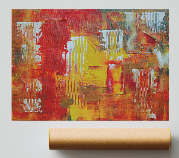 Crimson Striped Abstract Print