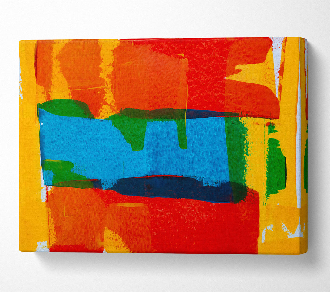  A Canvas Print of Orange And Blue Abstract Canvas Print