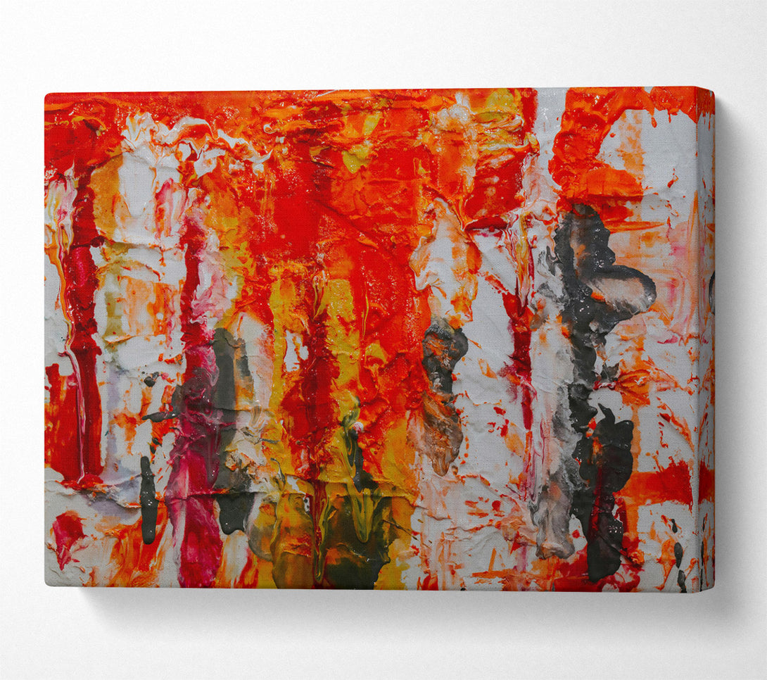  A Canvas Print of Orange Abstract Expressionism Canvas Art