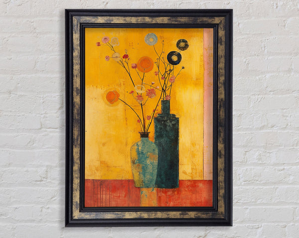 Still Life Vase Klimt Style Framed Print