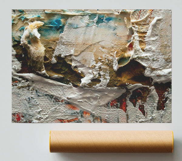 White Abstract Landscape Poster
