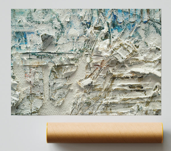 White And Blue Layers Poster