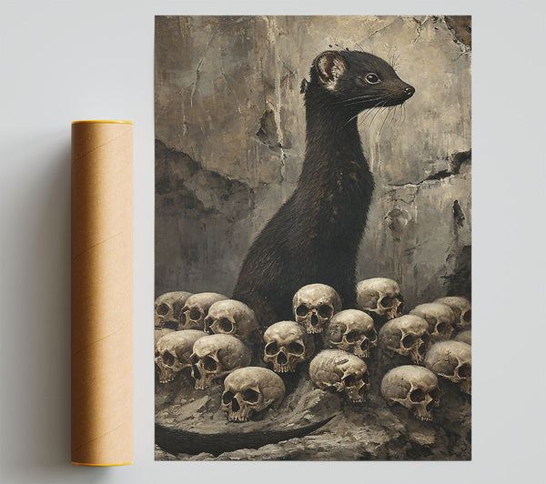 Stoat Of Skulls Print