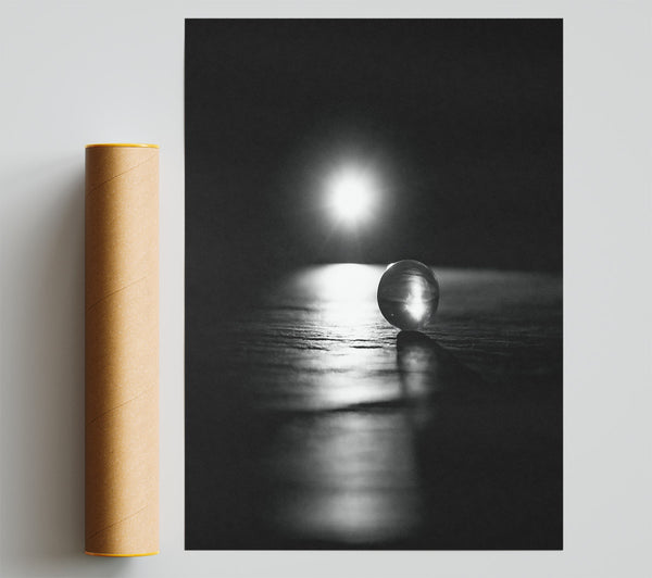 White Orb In Darkness Giclee Print