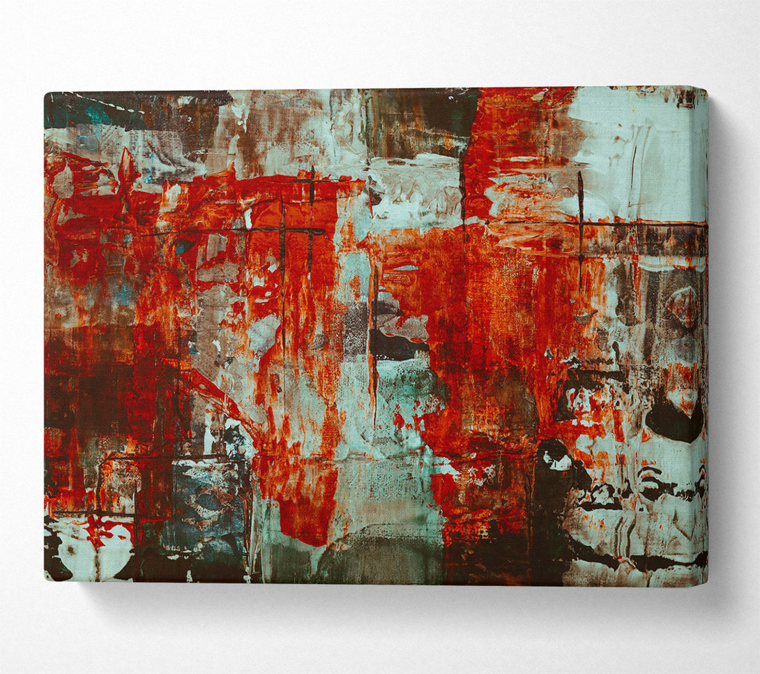  A Canvas Print of Crimson Abstract Expression Canvas Wall Art
