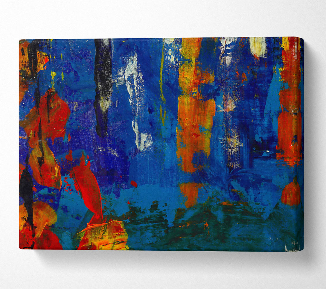  A Canvas Print of Azure Abstract Expression Canvas Wall Art