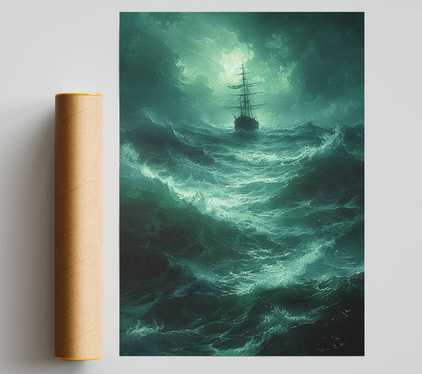 Stormy Seas Ship Poster