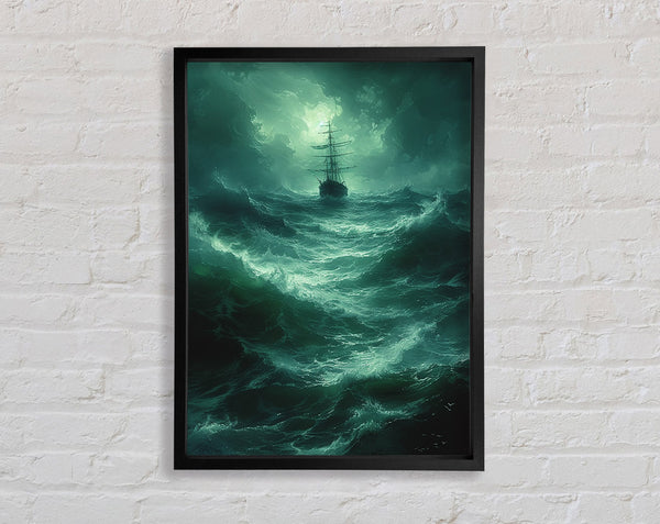 Stormy Seas Ship Framed Print
