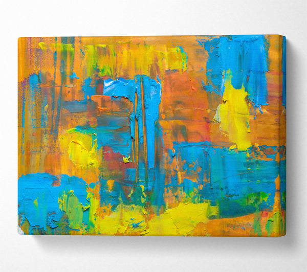  A Canvas Print of Azure And Orange Strokes Canvas Art