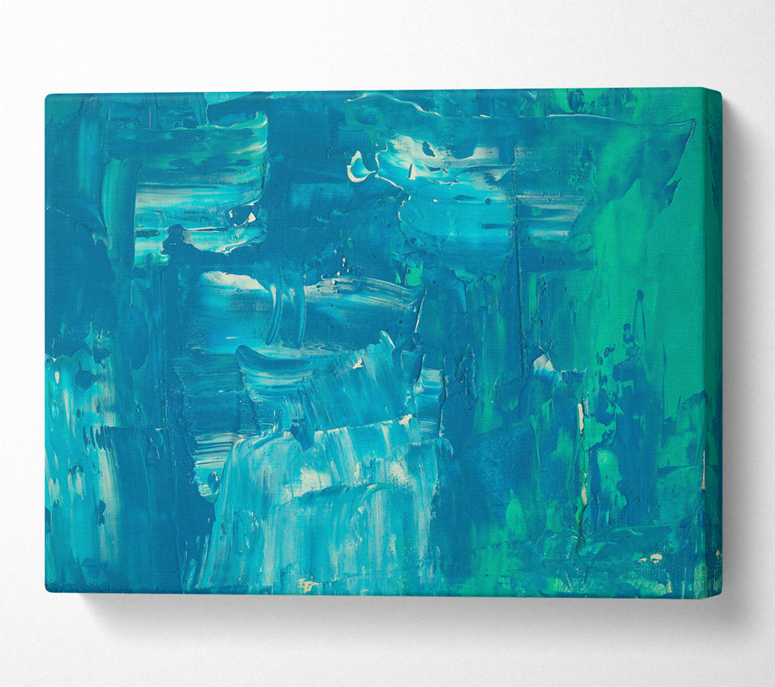  A Canvas Print of Teal Abstract Strokes Canvas Wall Art