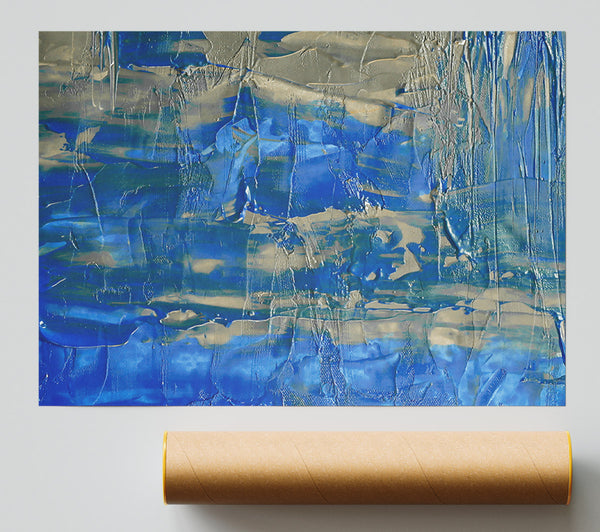 Blue And Silver Swirls Giclee Print