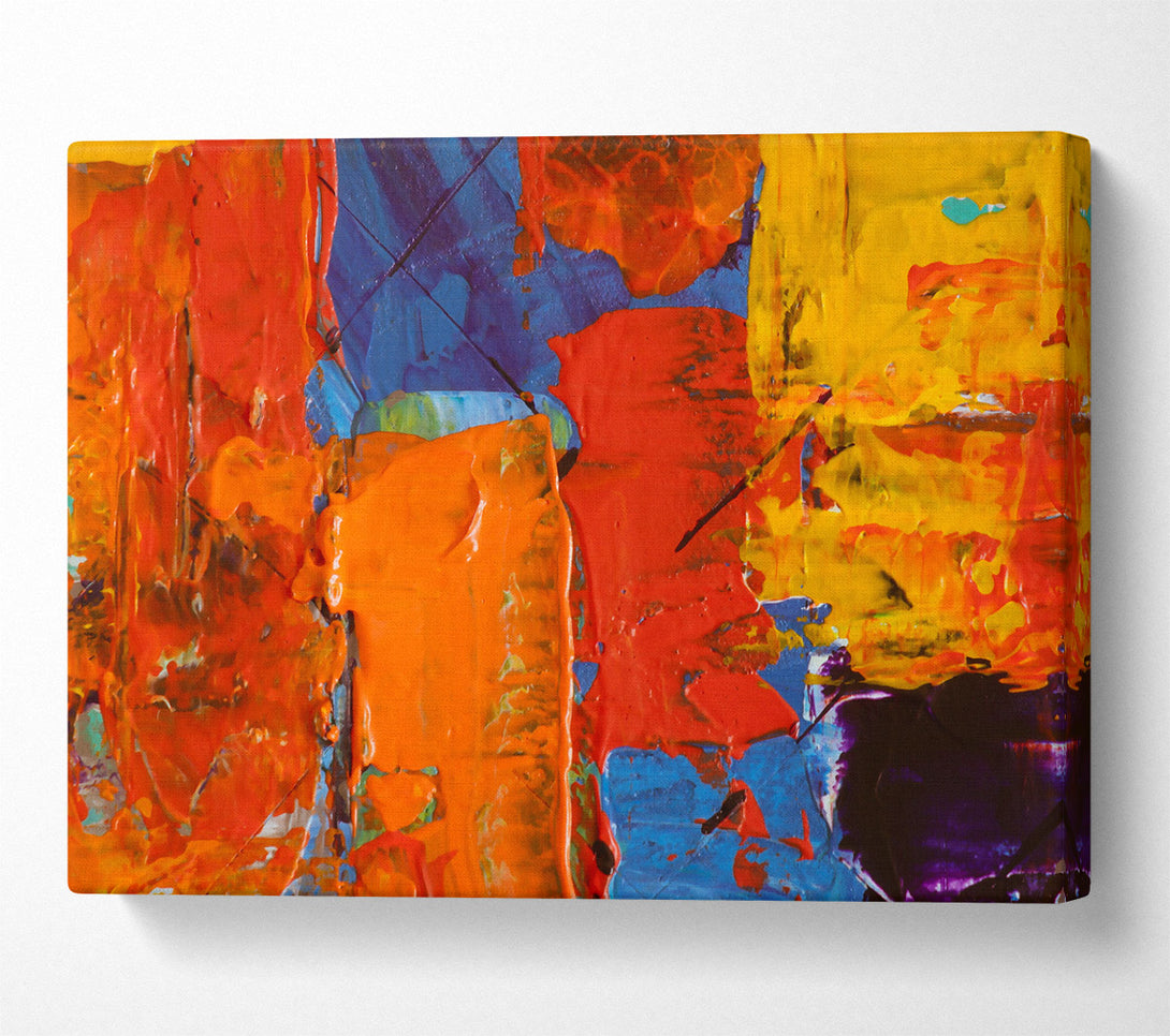  A Canvas Print of Orange Abstract Strokes Canvas Wall Art