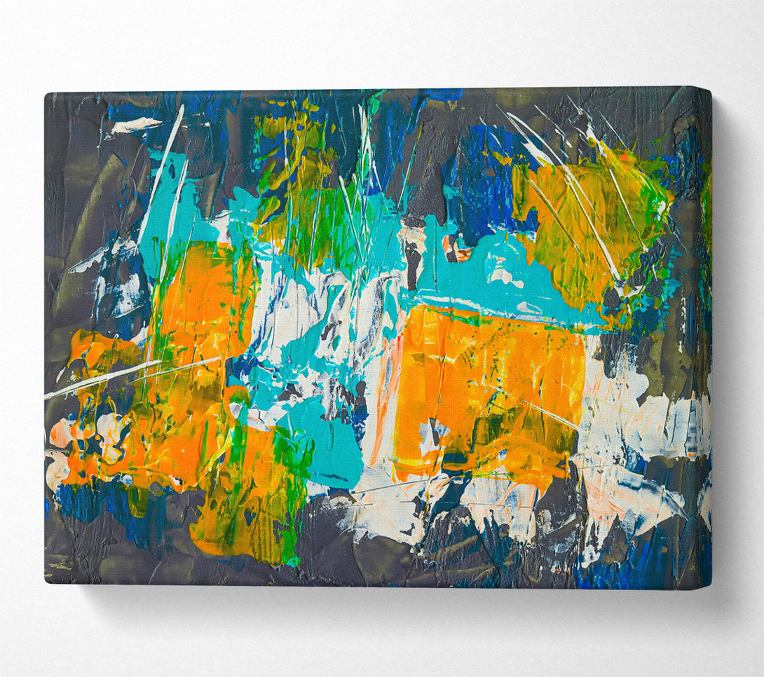  A Canvas Print of Orange Abstract Expressionism Canvas Art