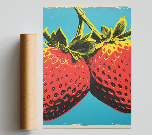 Strawberry Popart Print