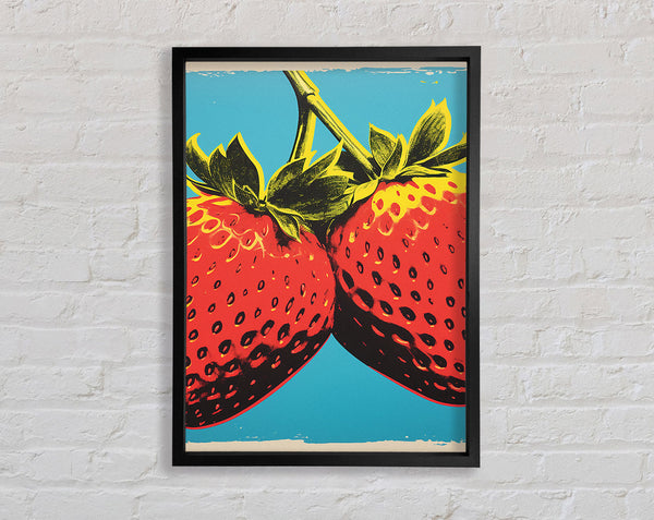 Strawberry Popart Framed Print