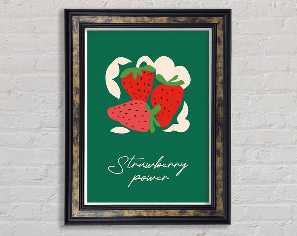 Strawberry Power Boho Framed Print
