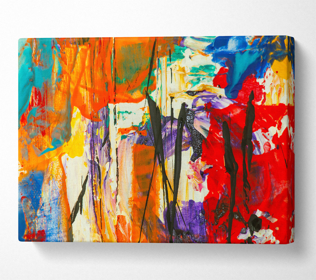  A Canvas Print of Orange Abstract Symphony Canvas Art