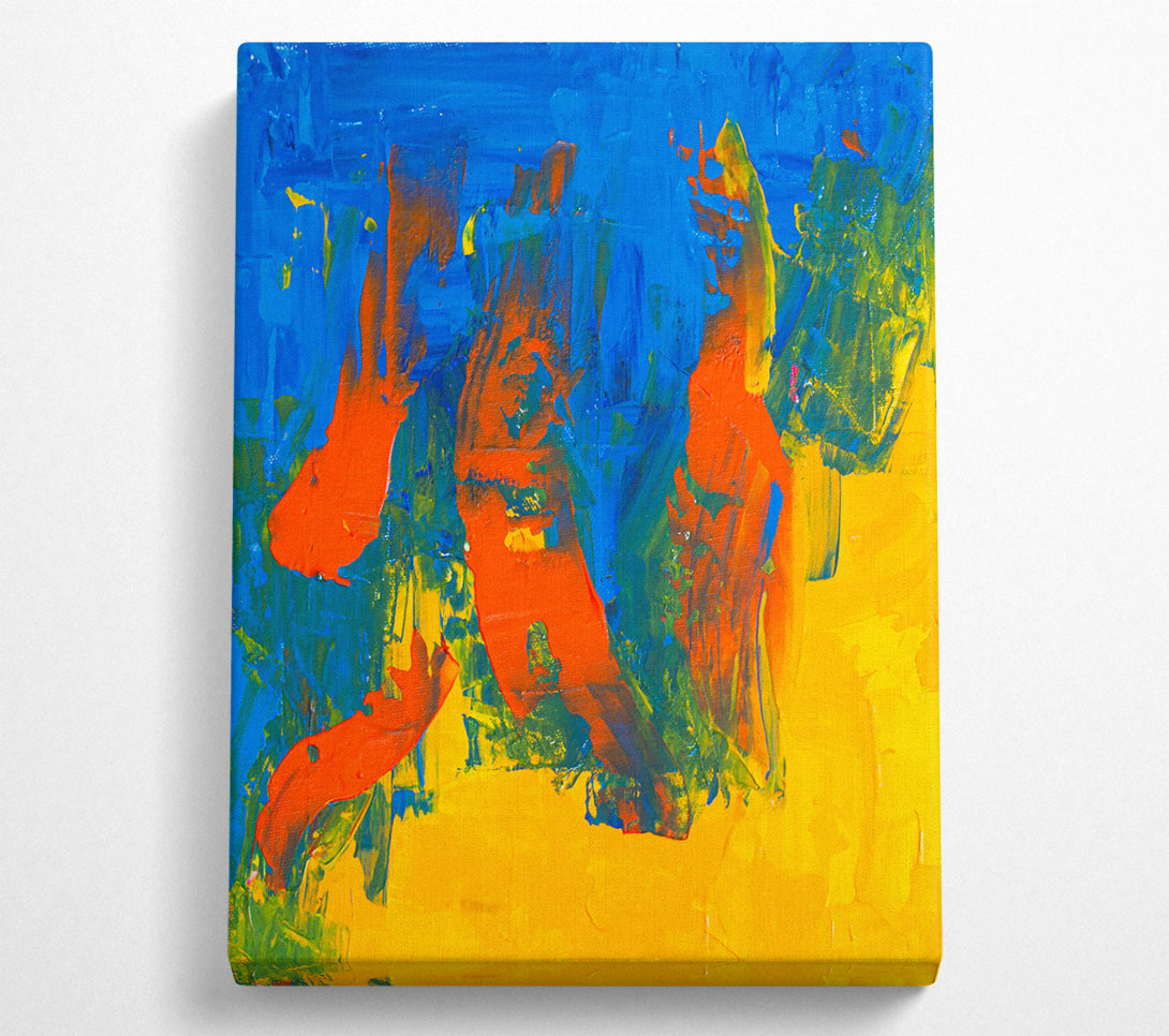  A Canvas Print of Orange Abstract Expressionism Canvas Art