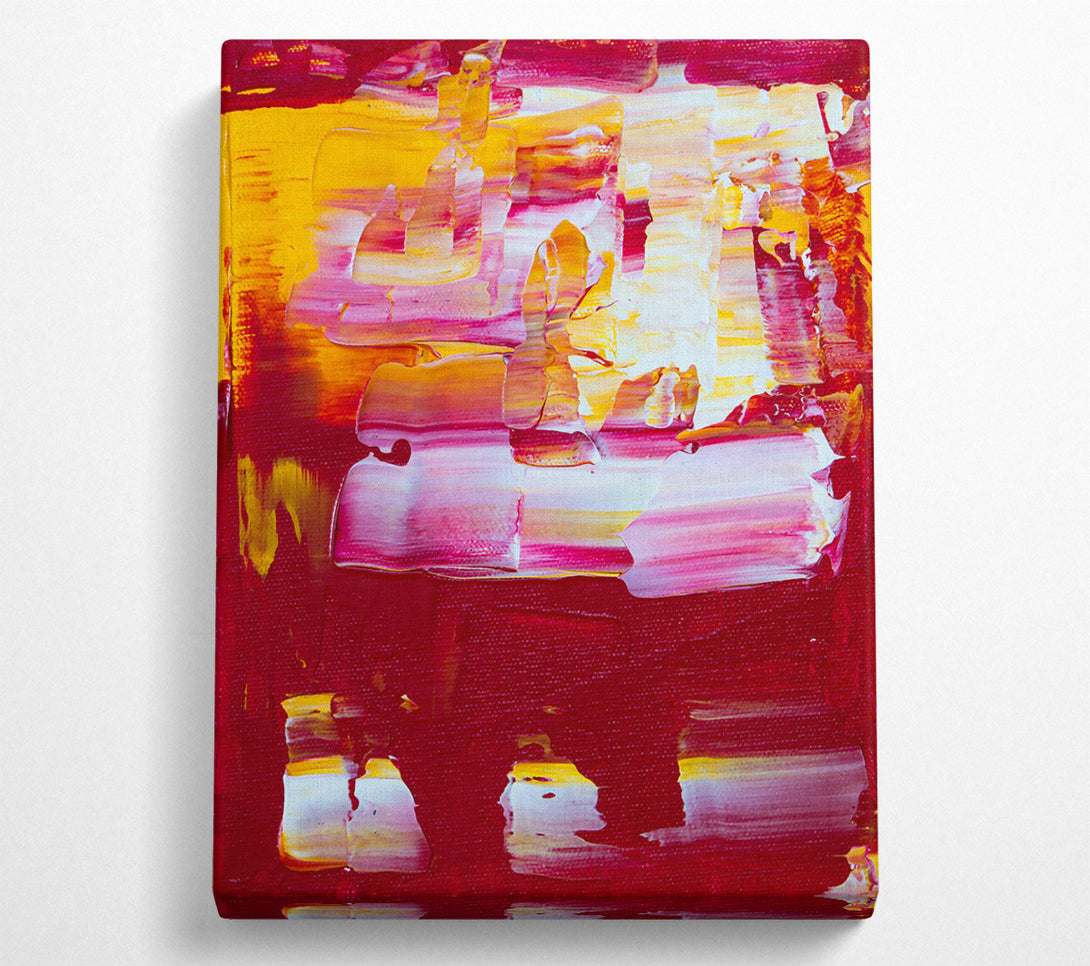  A Canvas Print of Crimson Abstract Strokes Canvas Wall Art