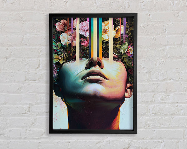 Streaming Colour Face Framed Print