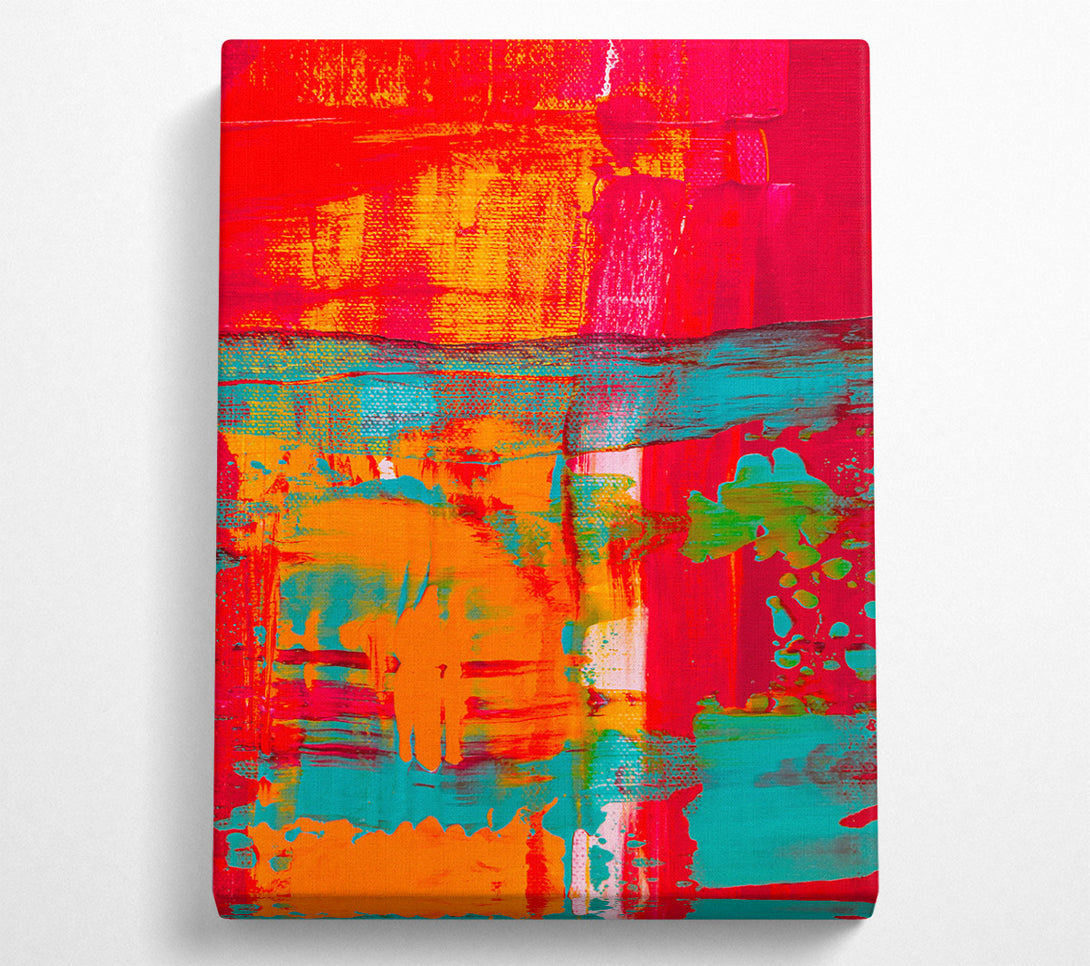  A Canvas Print of Orange Abstract Expressionism Canvas Art