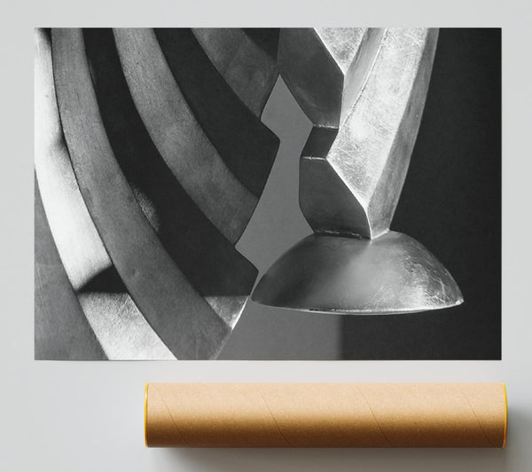 Silver Light Geometry Poster