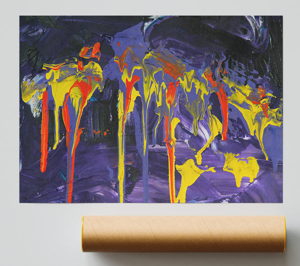 Purple Dripping Abstract Giclee Print