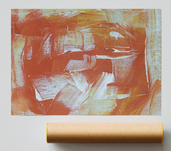 Rust-Colored Abstract Print