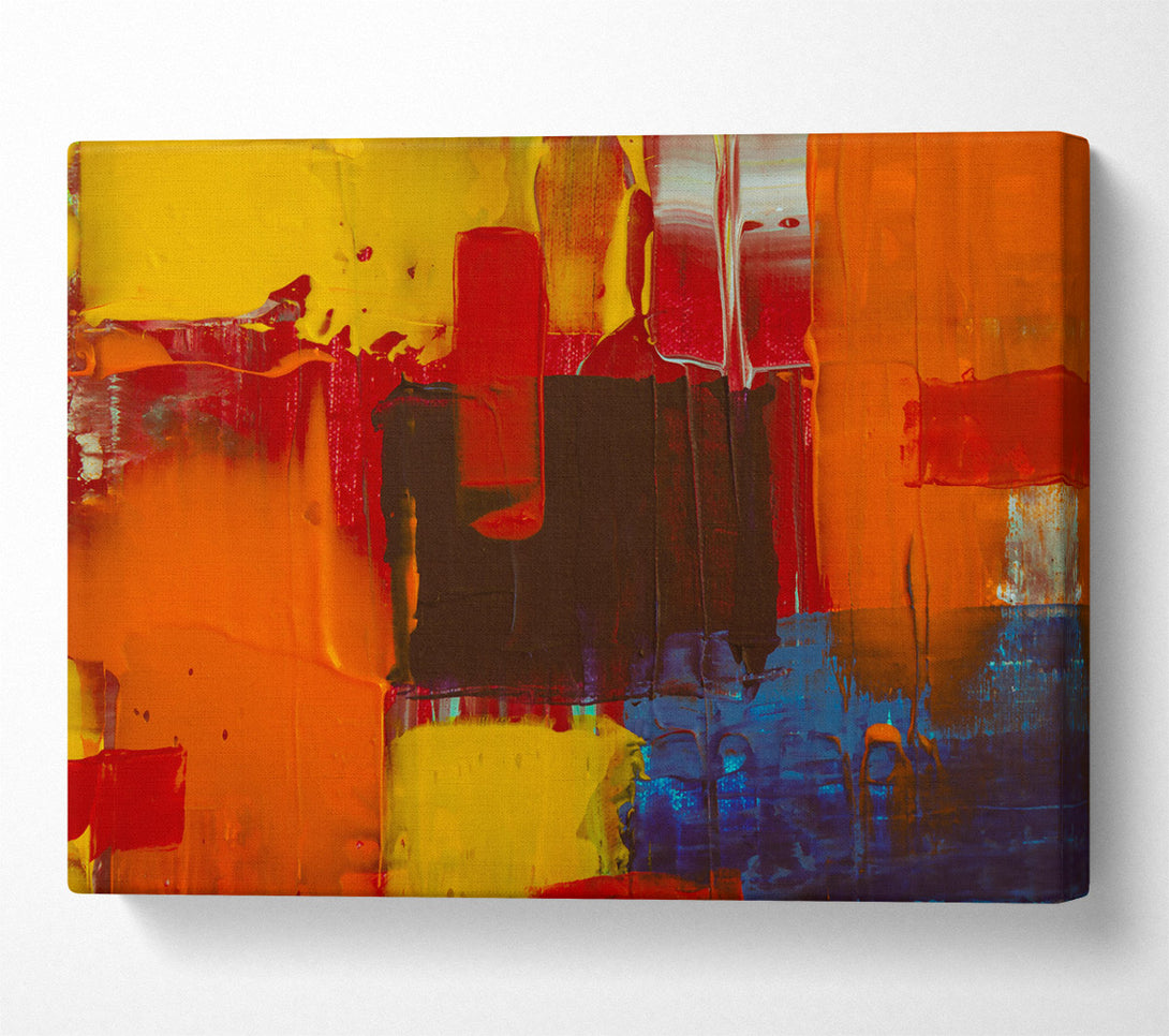  A Canvas Print of Orange Abstract Expressionism Canvas Art