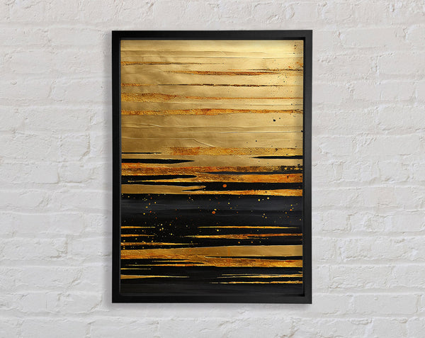 Strips Of Gold Framed Print