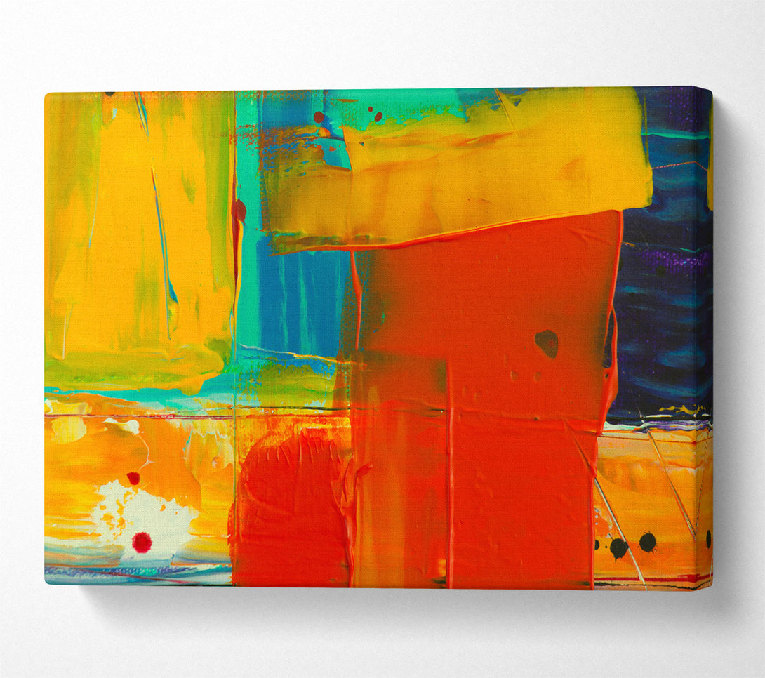  A Canvas Print of Orange Abstract Expressionism Canvas Art