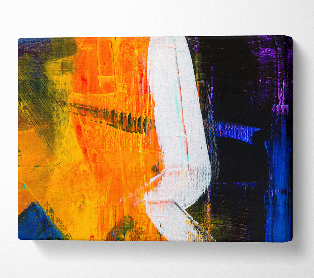 A Canvas Print of Orange Abstract Strokes Canvas Wall Art