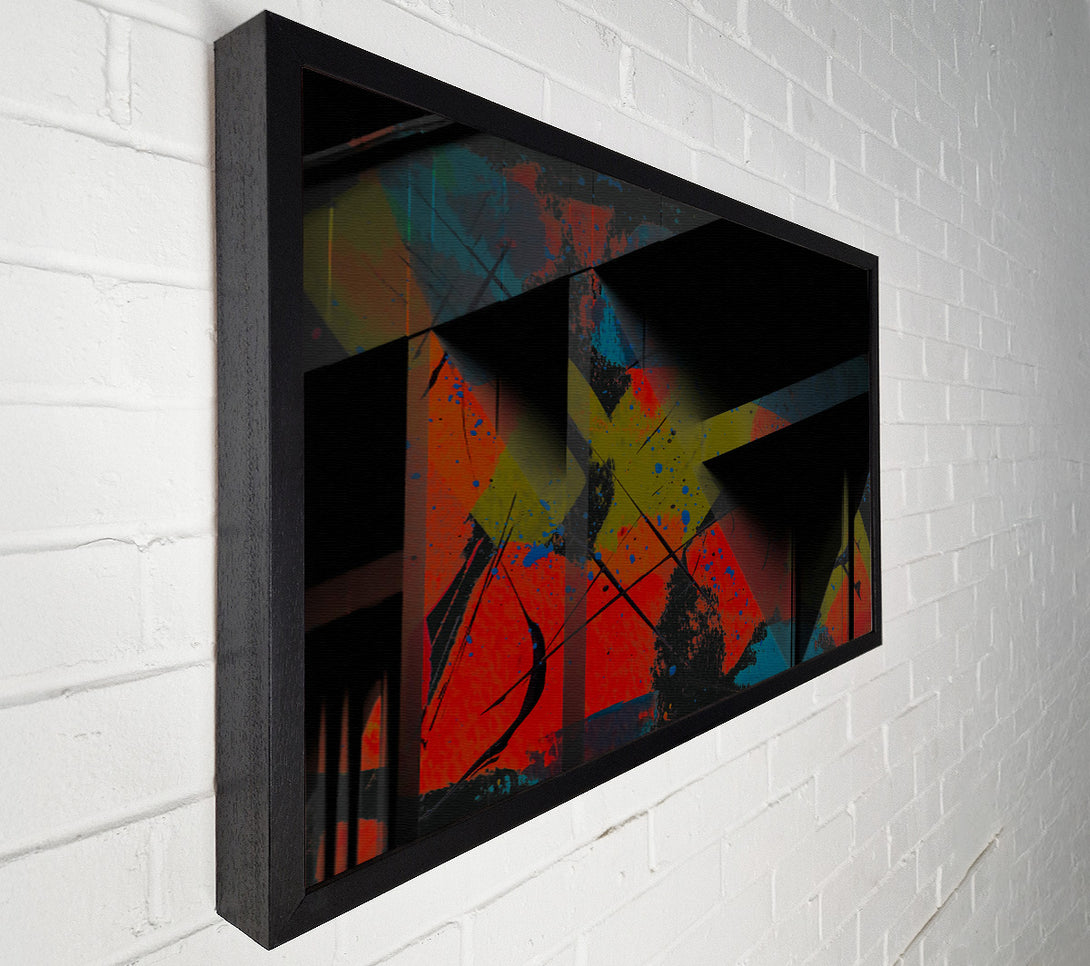  A Canvas Print of Orange Geometric Shadows Canvas Print