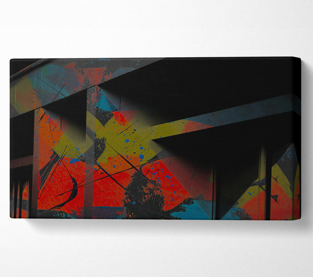  A Canvas Print of Orange Geometric Shadows Canvas Print